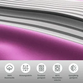 H.I.S. Majoran Linon rot 135 x 200 cm + 80 x 80 cm
