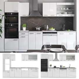 Vicco Küchenzeile R-Line 300 cm weiß hochglanz