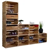 Kistenkolli Altes Land Schuhregal 17 Ebenen 0 x 0 x 0 cm braun matt / braun