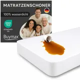 Buymax Matratzenschoner 90x200 cm Wasserdicht, wasserdichte Spannbettlaken ohne Knistern, Inkontinenzauflage Rundumgummi Atmungsaktiv Rundumbezug Anti-Milben Bezug waschbar