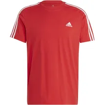 Adidas 3-Streifen Single Jersey Kurzarm-T-Shirt Better Scarlet / White XL