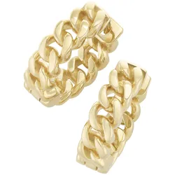 Paar Creolen SMART JEWEL "Panzerkettenoptik, Silber 925", gold, Ohrringe, Damen, Silber 925 (Sterlingsilber)