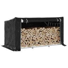 vidaXL Brennholzregal mit Regenschutz 200,5 x 100,5 x 110,5 cm Schwarz