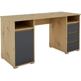 byLIVING Schreibtisch Lobo, Breite 138 cm, Computertisch mit Schubladen, im modernen Design braun
