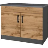 KOCHSTATION Spülenschrank KS-Toronto, Breite 100 cm braun|grau