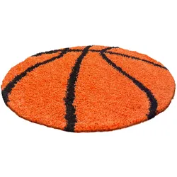 Wunderschöne Runder Kinderteppich  rund , Höhe 30 mm, Basketball Motiv