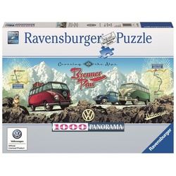 Ravensburger Puzzle Mit dem VW Bulli über den Brenner 1000 Teile, 1000 Puzzleteile bunt