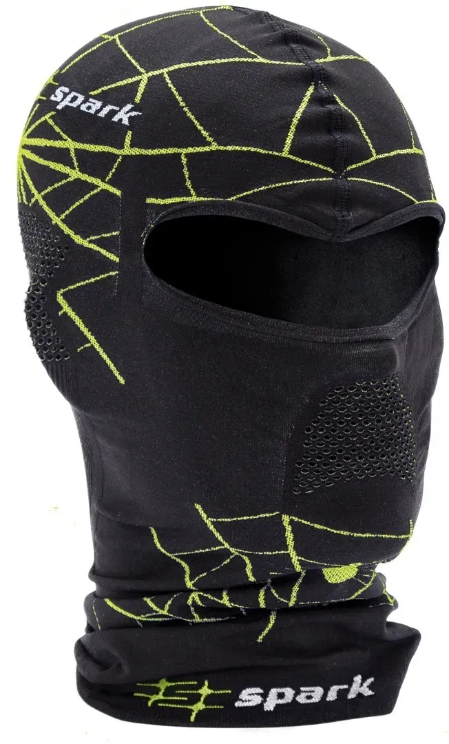 Spark Mono Spider Balaclava, zwart-geel, Eén maat Voorman