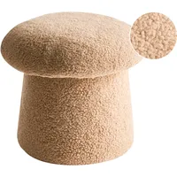 Beliani Pouf Bouclé 45 x 36 x 45 cm Beige