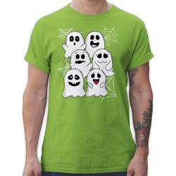 Shirtracer T-Shirt Lustige Geister Gespenster Geist Gespenst Halloween Kostüme Herren grün
