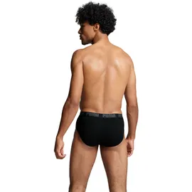 Puma Slip PUMA "PUMA MEN EVERYDAY BRIEFS 2P", Herren, Gr. L, schwarz, Jersey, Obermaterial: 95% Baumwolle, 5% Elasthan, bedruckt, unifarben, eng, Unterhosen Slip, mit Logobund