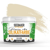 SEEBAUER diy® | Premium-Silikatfarbe für Außen | Mineralfarbe Fassadenfarbe Beige | Atmungsaktiv & Wetterbeständig | Verschiedene Trendfarben (5,0 Liter, No. 433 Vanilla Cream)