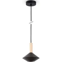 Paco Home Pendelleuchte »MORA«, Leuchtmittel GU10 ohne Leuchtmittel, Wohnzimmer Esszimmer Trichterform Modern Holz Metall GU10, schwarz
