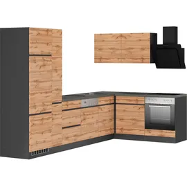 kochstation Winkelküche KS-Riesa L-Form 240 x 270 cm grau