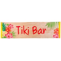Boland 52490 - Banner Tiki Bar, Größe 50 x 180 cm, aus Polyester, Fahne mit Motiv, Dekoration, Strandparty, Karneval, Mottoparty, Geburtstag