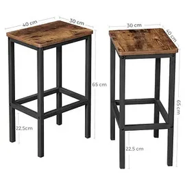 VASAGLE Barhocker LBC65X 65 cm Braun