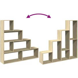 vidaXL Raumteiler-Bücherregal 4 Stufen 143,5 x 29 x 143,5 cm Braun
