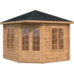 Gartenhaus PALMAKO "Pavillon Melanie", braun (hellbraun), Fußboden im Gartenhaus, ohne Dacheindeckung, Holz, Gartenhäuser, hellbraun