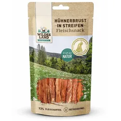 Wildes Land Hühnerbrust Streife Sparpaket 7 x 70g Hunde Snack