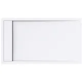 doporro Duschwanne Duschtasse aus Mineral DIN-Anschlüsse Boden Montage geeignet Geoma10, Rechteckig mit AL06, Mineralguss weiß Rechteckig mit AL06 | 80 cm x 3 cm x 140 cm