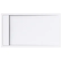 doporro Duschwanne Duschtasse aus Mineral DIN-Anschlüsse Boden Montage geeignet Geoma10, Rechteckig mit AL06, Mineralguss weiß Rechteckig mit AL06 | 80 cm x 3 cm x 140 cm
