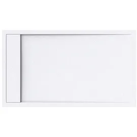 doporro Duschwanne Duschtasse aus Mineral DIN-Anschlüsse Boden Montage geeignet Geoma10, Rechteckig mit AL06, Mineralguss weiß Rechteckig mit AL06 | 80 cm x 3 cm x 140 cm