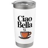 Ciao Bella Italien Espresso Retro Vintage Motiv Doppelwandiger Edelstahl-Thermobecher