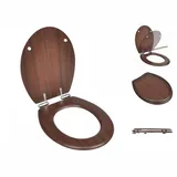 vidaXL Toilettensitz MDF Deckel mit Absenkautomatik Design Braun