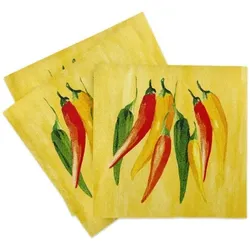 Sovie HOME Serviette Chili aus Linclass® Airlaid 40 x 40 cm, 12 Stück - Chili Gewürze Spicy