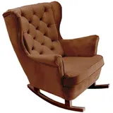 DomoHome Schaukelsessel, Haselnuss, Holz, Echtholz,Buche, Rechteckig, 81x102x95 cm, Wohnzimmer, Sessel, Schaukelstühle