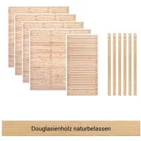 BM Massivholz Zaun 180 x 180 cm beige Massivholz 4 St.