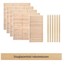 BM Massivholz Zaun 180 x 180 cm beige Massivholz 4 St.