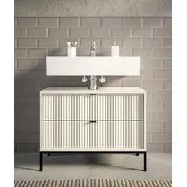 BASIC by Balculina Waschbeckenunterschrank Lucera 80 x 60 x 32 cm Beige