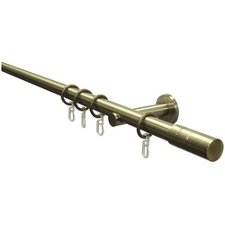 GARDINIA Gardinenstangen-Set »Zylinder«, Länge 1200 mm, Ø 20 mm, Metall - silberfarben