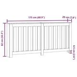vidaXL Heizkörperverkleidung Schwarz 175x20x82 cm Holzwerkstoff