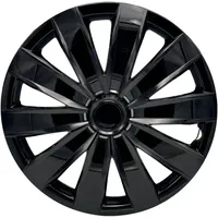 Trimak Radkappen 13-14-15-16 Zoll 4er Set Radzierblenden Silber Schwarz Schlagfest, Schwarz / 14-Zoll-Radkappen, ABS Kunststoff, Schlagfest, Hochwertig schwarz