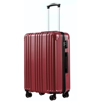 COOLIFE Hartschalenkoffer Rollkoffer Reisekoffer Handgepäck, PC+ABS-Material leicht, mit TSA-Schloss und 4 multidirektionale Räder, 2 Jahre Garantie, langlebig(Crimson Red, L(66cm))