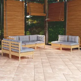 vidaXL Garten-Lounge-Set 7-tlg. grau Kiefer