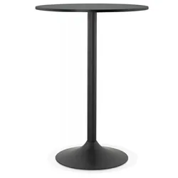 Stehtisch Holzplatte Metall | Hochtisch Rund mit zentraler Basis | Bartisch für Gesellige Zusammenkünfte | Modernes Design | Kadima Design