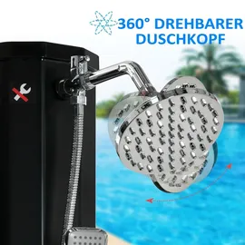 Outsunny Solardusche Schwarz 1,45 m