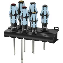 WERA Edelstahlschraubendrehersatz 2224/3350/3355/6 6-tlg. Schlitz/PH/PZD