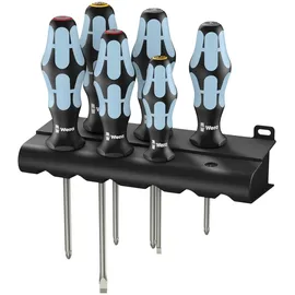 WERA Edelstahlschraubendrehersatz 2224/3350/3355/6 6-tlg. Schlitz/PH/PZD