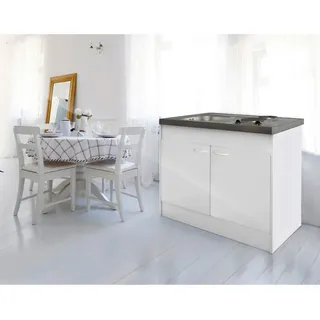 Respekta Miniküche Pantryoks Weiß inkl. Kochfeld B: ca. 100 cm