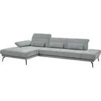 Ecksofa DIE PLANBAR "MP-IN20126 L-Form" Sofas Gr. B/H/T: 328cm x 82cm x 190cm, Chenille, Ottomane links, Kopfteilverstellung-Klappbarer Anstellhocker-Armteilverstellung-Sitztiefenverstellung, blau (ocean) mit Kopfteilverstellung, optional Funktionen, Federkern