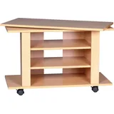 FineBuy Fernsehschrank Rollbar Drehbar TV Bank Schrank Möbel Fernsehtisch HiFi Rack Holz