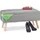 Relaxdays Truhenbank gepolstert Grau 40 x 80 x 39,5 cm