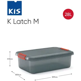 KIS 237489 Aufbewahrungsbox K Latch stapelbar (B x H x T) 590 x 180 x 390 mm Rauchgrau, Transluzent 1 St.