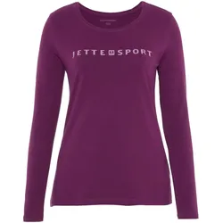 Longsleeve mit Label-Druck violett L