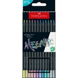 Faber-Castell Black Edition Metallic Buntstifte farbsortiert, 12