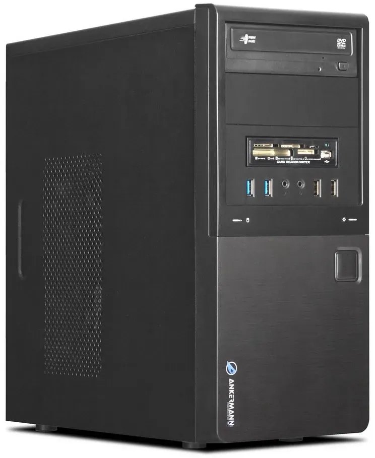 ANKERMANN-PC Business Office Work V1 PC (Intel Core i5 7500, Core Onboard Graphics, 16 GB RAM, 1000 GB SSD, Luftkühlung) schwarz